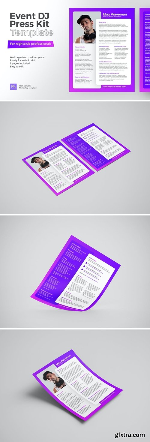 Event DJ Press Kit / Resume Template GDEV4J8