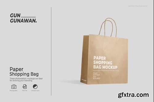 Paper Shopping Bag Mockup 7NC7VXM