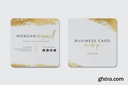 Square Business Card Mockup G6HEUMC