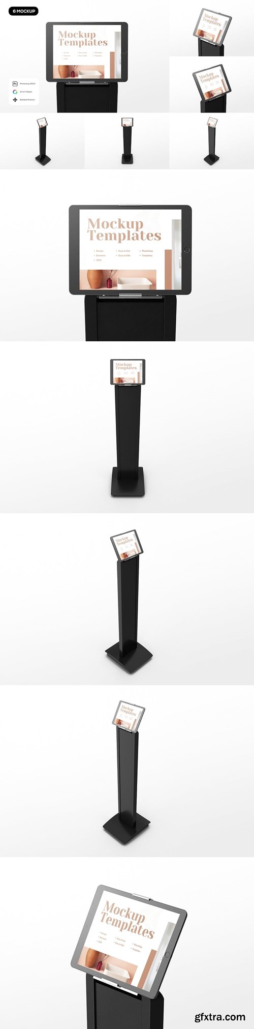 Black Generic Tablet Stand Mockup MTA3TTT