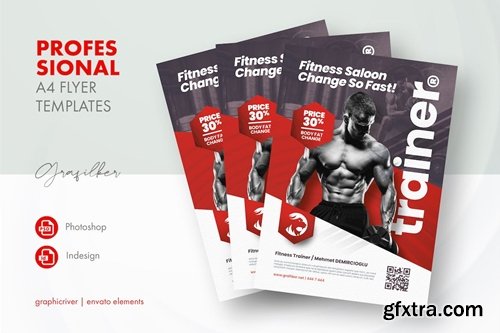 Fitness Trainer Flyer Templates PXDB32F