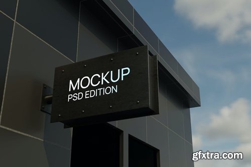 Rectangle Street Sign Board Mockup PLNXYVP