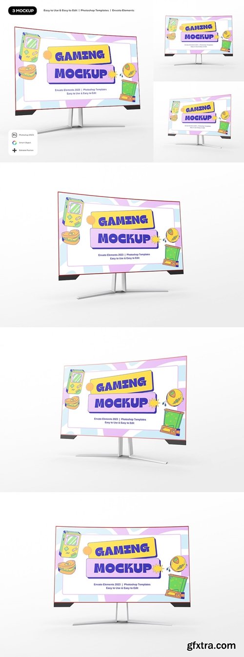 Gaming PC Monitor Mockup XYETFW4