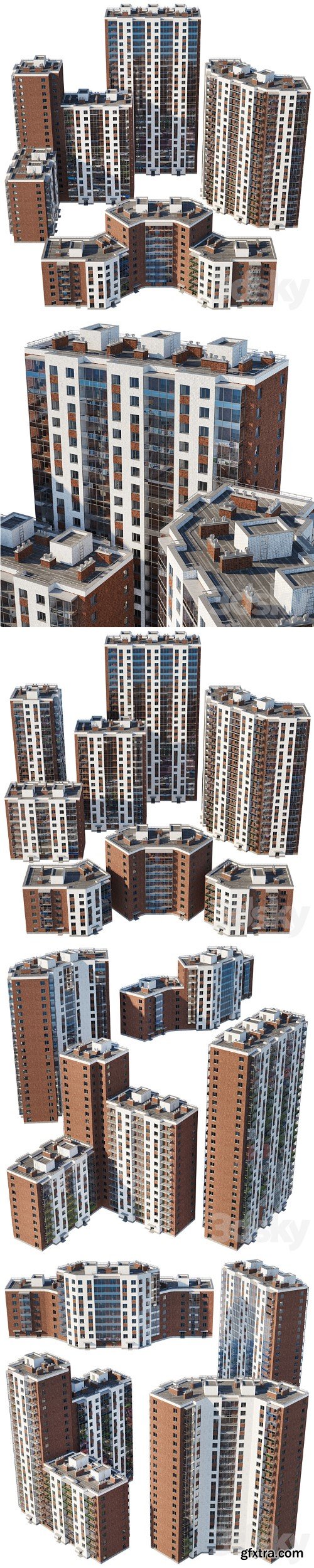 Set of multi-storey buildings