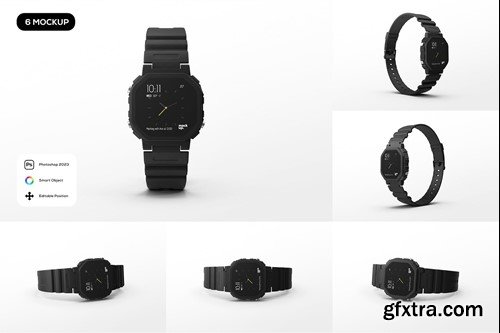 Black Generic Digital Watch Mockup LZYRDGH