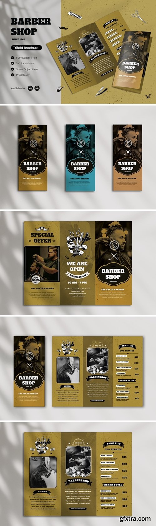 Barbershop Brochure Template 4ZP5HPW