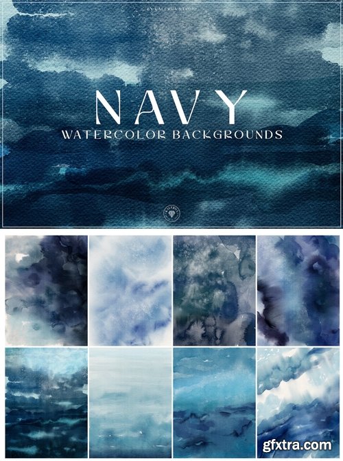 Navy Watercolor Backgrounds 5X5M8K2