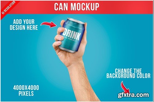 Can Mockup in Hand Template 250 ML 2V83FW8