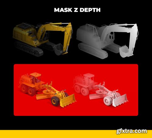 PSD Mockup 3D model Heavy Machines - Track Excavator #6 - 73523