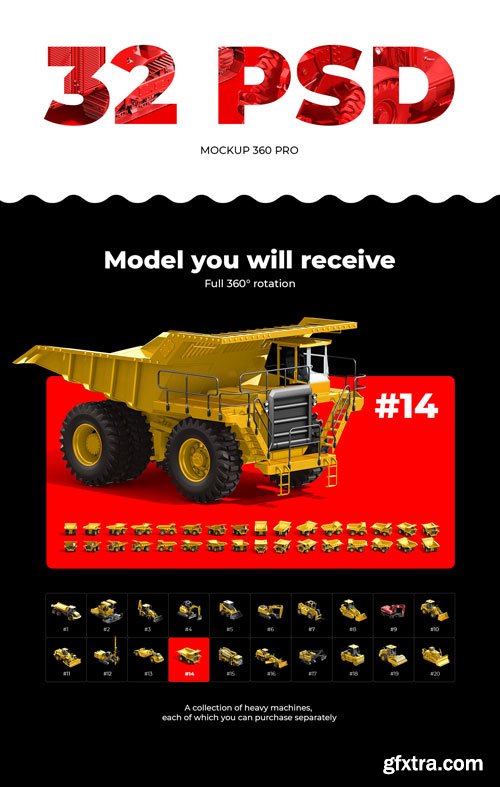 PSD Mockup 3D model Heavy Machines - Off-Highway Truck #14 - 74183