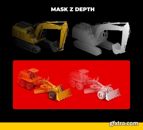 PSD Mockup 3D model Heavy Machines - Motor Grader #16 - 74185