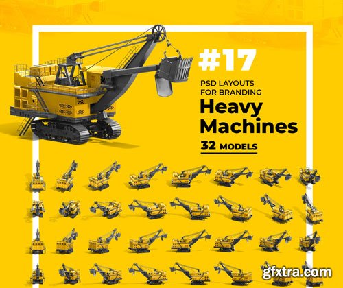 PSD Mockup 3D model Heavy Machines - Electric Rope Shovel #17 - 74186