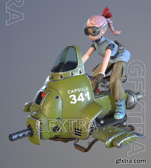 Bulma and Capsule 341 &ndash; 3D Print Model