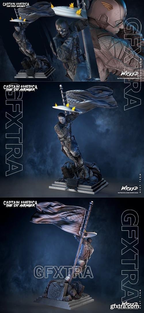 WICKED - Captain America Sculpture &ndash; 3D Print Model