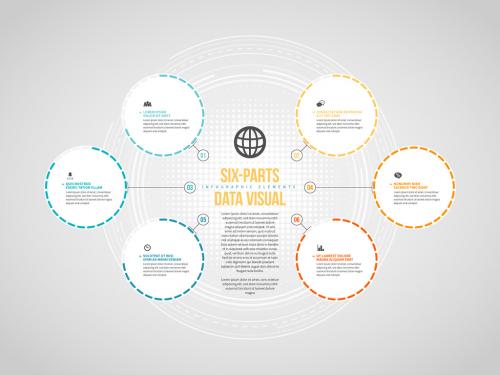 Six-Parts Data Visual Infographic 489272394