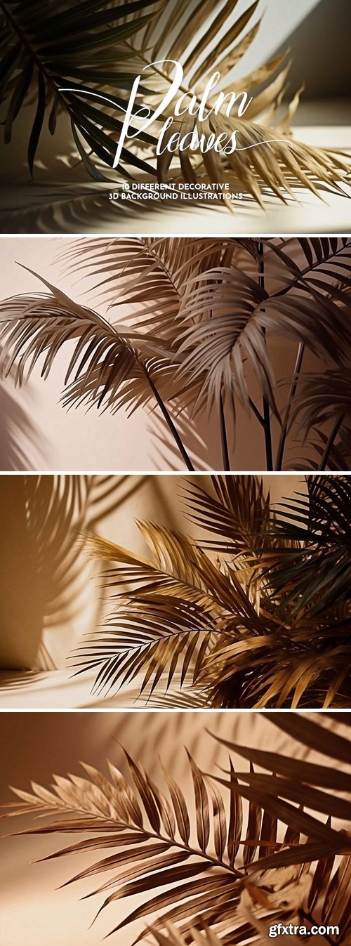 Palm Leaves 3D Backgrounds J5EEUV6