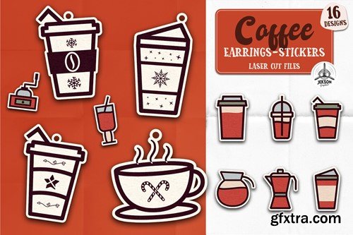 Christmas Coffee Cup Stickers Set F7MMJ9R