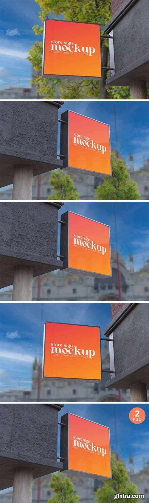 Square Store Sign Mockup G48STEK