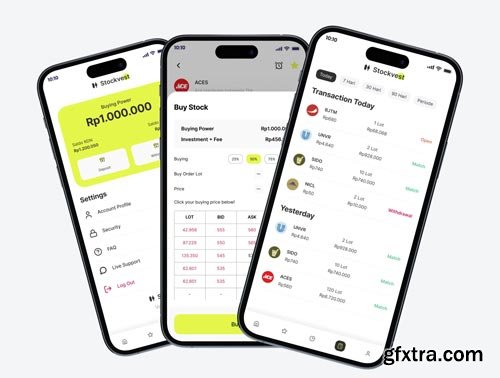 Stockvest  Stock App Mobile UI Kit