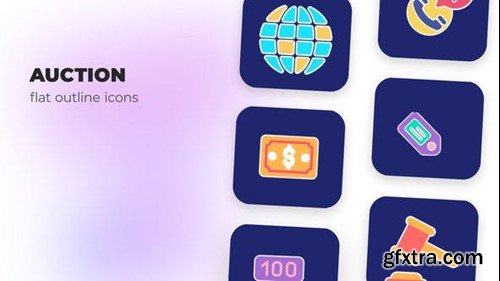 Videohive Auction - Flat Outline Icons 45842795