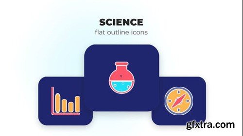 Videohive Science - Flat Outline Icons 45847985