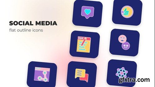 Videohive Social Media - Flat Outline Icons 45848093