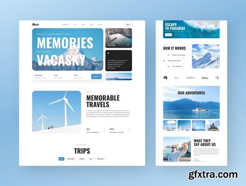 Vacasky &ndash; Clean Modern Tour &amp; Travel Agency Website Ui8.net