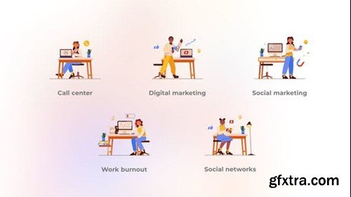 Videohive Social Marketing - Cartoon People Concepts 45848833