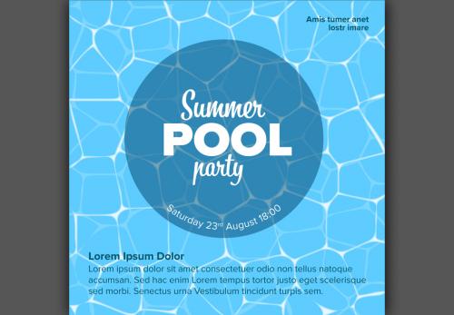 Pool Party Invitation Card Layout 204979029