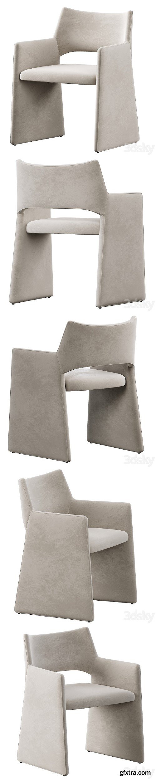 CB2 Foley Faux Mohair Gray Dining Armchair