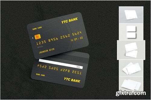 Dark Debit / Credit / Membership Card Mockups Z4FUKG5