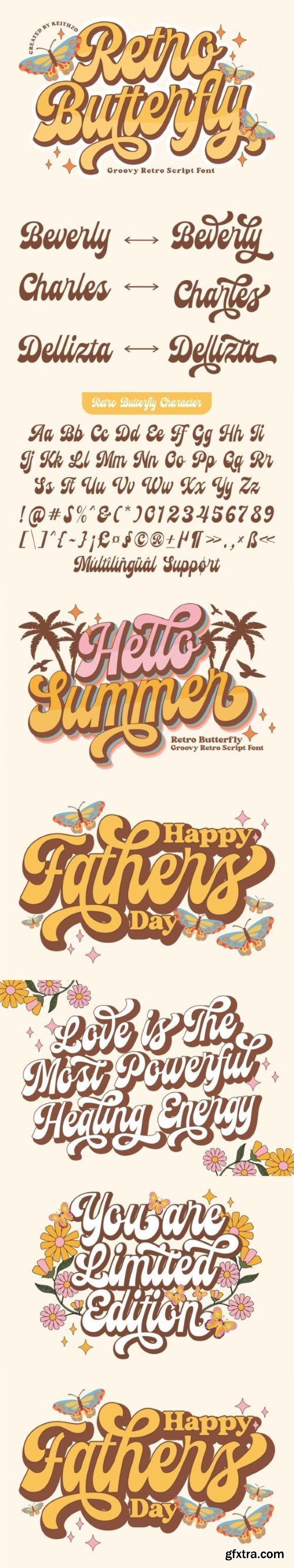 Retro Butterfly Font