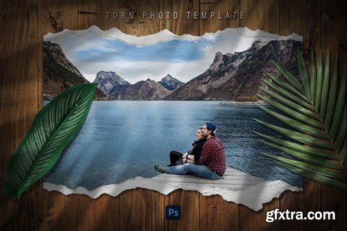 Torn Photo Template 2H8T8AP