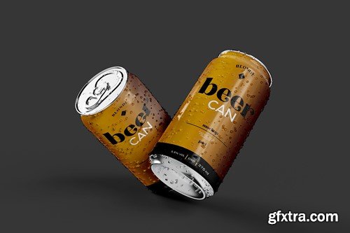 Beer Can with Drops Mockup BLDYYL2