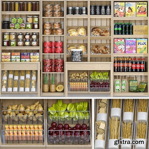 Showcase in a Supermarket With Products