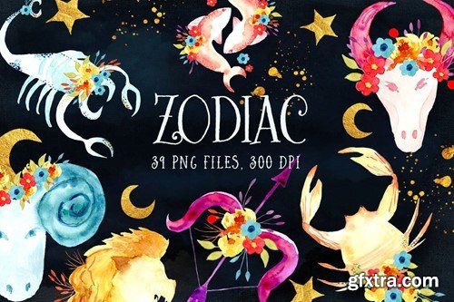 Watercolor Zodiac ZP3J3L