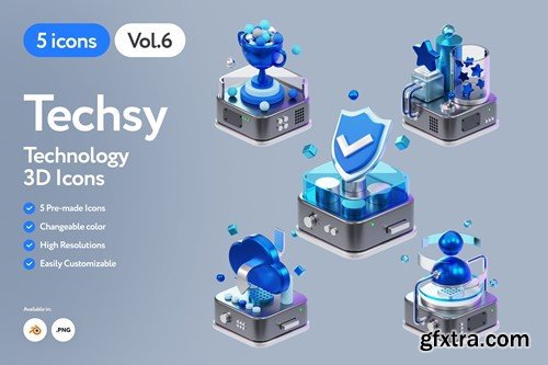 Techsy - 3D Technology Icons Vol.6 BVN4S6S