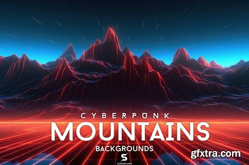 CyberPunk Mountains Retro Backgrounds - Textures YKHUKBQ