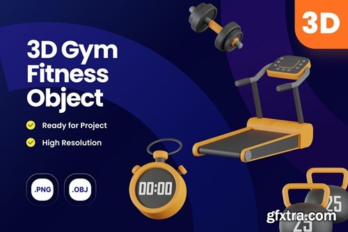 3D Icon Gym Fitness Illustration Collection JM4L7JS