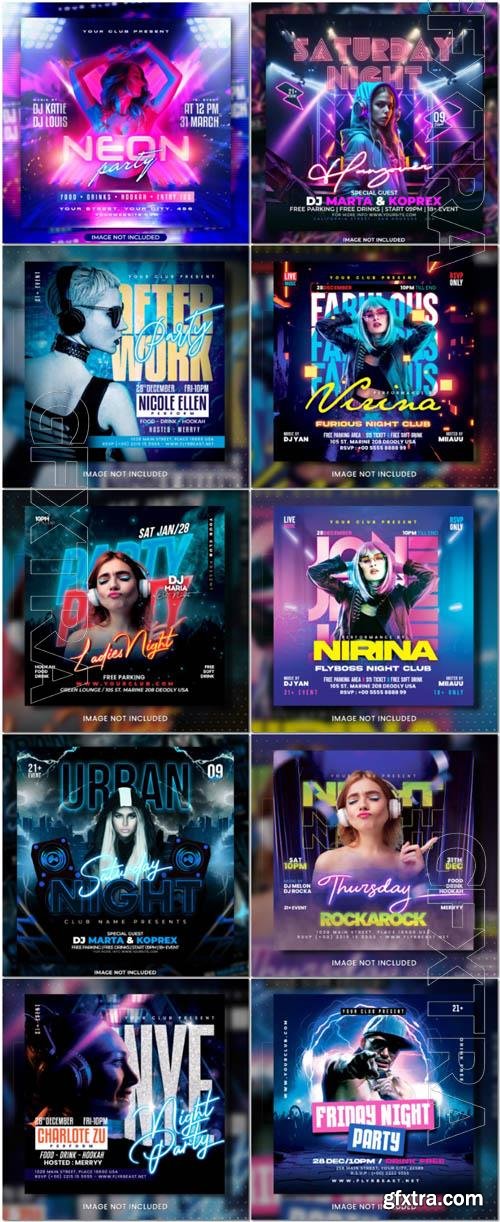 Flyer social media post, psd banner set vol 366