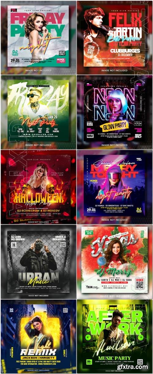 Flyer social media post, psd banner set vol 359