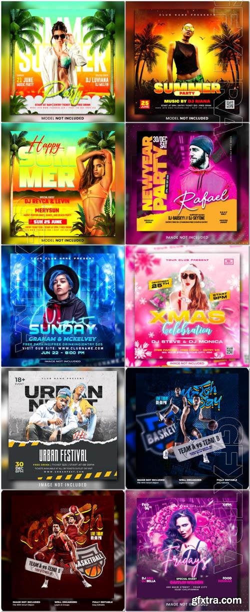 Flyer social media post, psd banner set vol 357