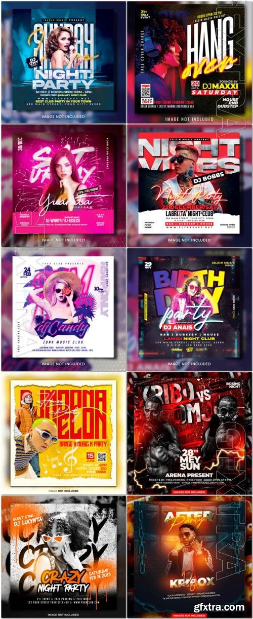 Flyer social media post, psd banner set vol 358