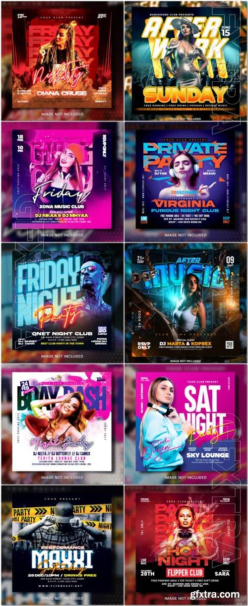 Flyer social media post, psd banner set vol 355