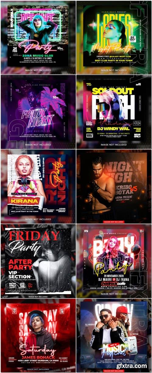 Flyer social media post, psd banner set vol 356