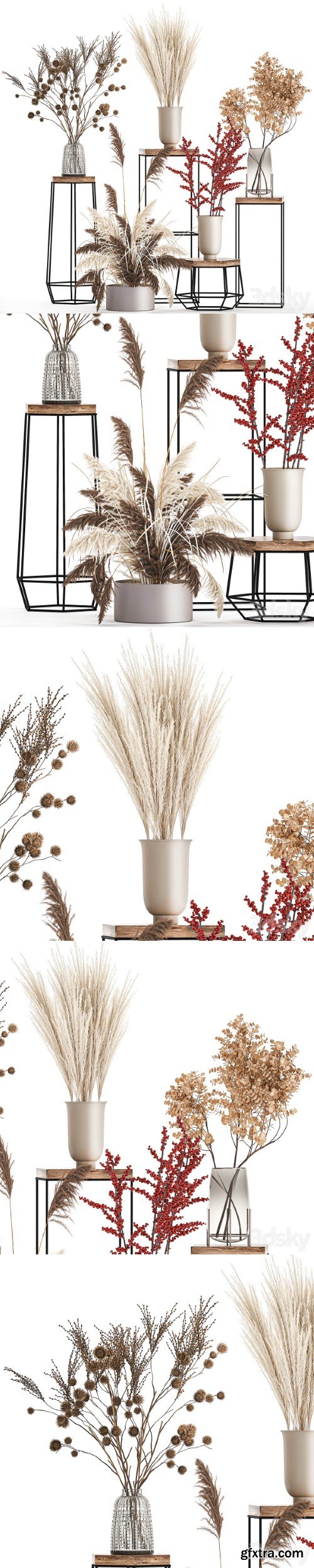 Bouquets set 212. Dried flower, vase, decor, shelf, branches, thorns, pampas grass, decor, natural decor, eco design