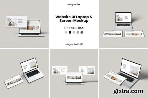 Website UI Laptop and Screen Mockup TT7DSPH