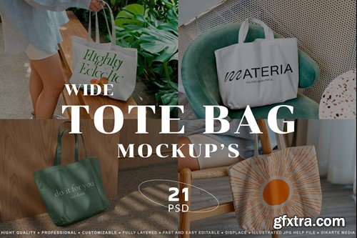 Wide Tote Bag Mockups F5XZ6KW