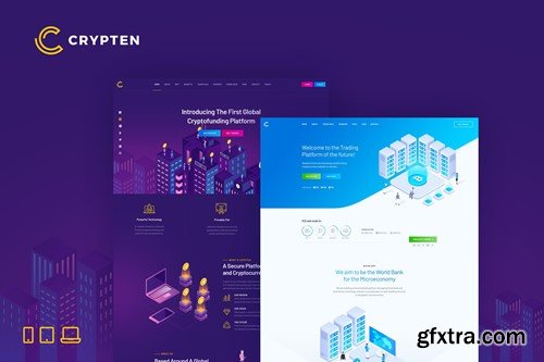 Crypten – Cryptocurrency & ICO HTML Template 8DAUR92