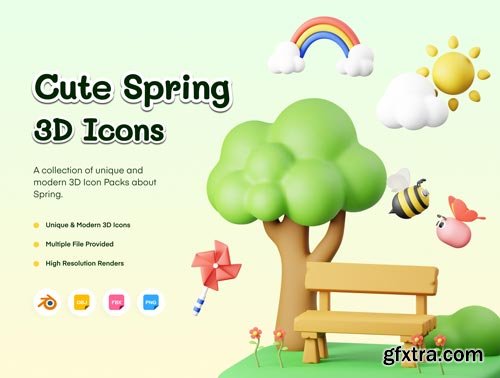 Spring 3D Illustration Ui8.net